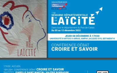 Pas-de-Calais. Conférence Débat  » Croire et savoir »